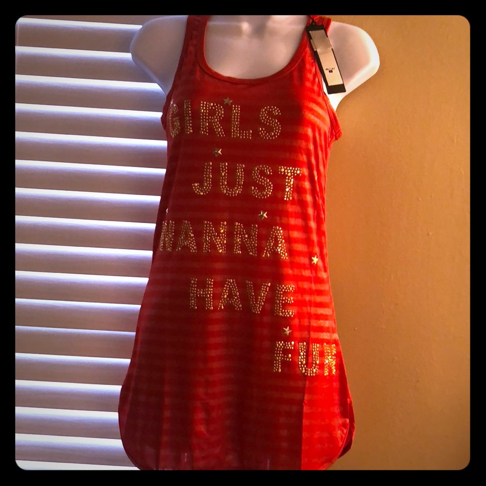NWT Girls Just Wanna Have Fun Tank